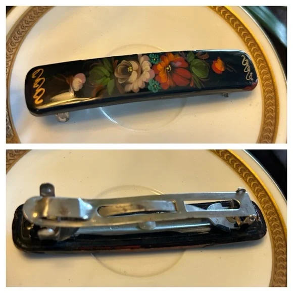Vintage | Accessories | Vintage Russian Handpainted Barrette  display picture 2